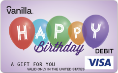 Birthday Balloons Visa Gift Card