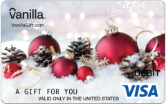 Vanilla Visa Snowy Ornaments Gift Card