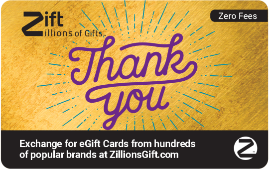 Thanks Gold - Zift Gift Card | The Gift Card Shop