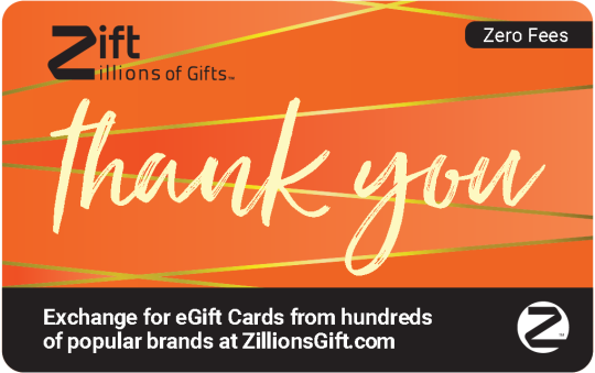 Thanks Orange - Zift Gift Card | The Gift Card Shop