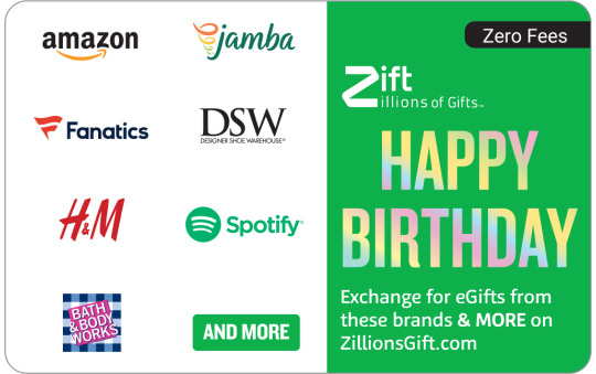 Happy Birthday - Zift Gift Card| The Gift Card Shop