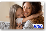Family smiling on a phone screen and replicated on a debit card.