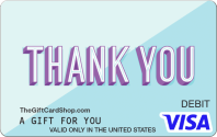 Visa gift card with the words "Thank You"