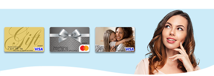 Banner of gift cards including custom options