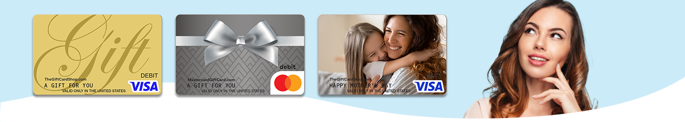 Banner of gift cards including custom options